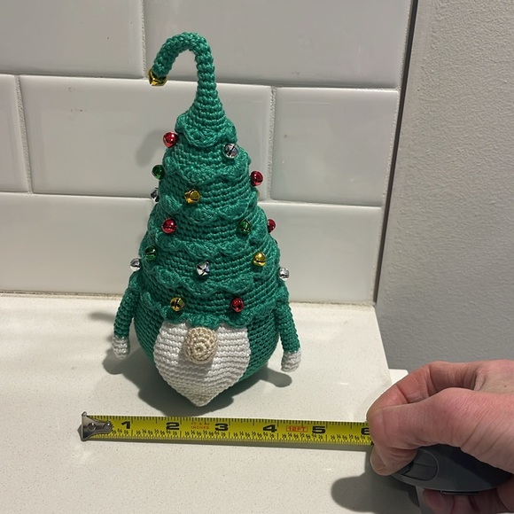 Handcrafted Christmas Tree Gnome Crochet Jingle Bell Ornaments Holiday Decor - Picture 13 of 14